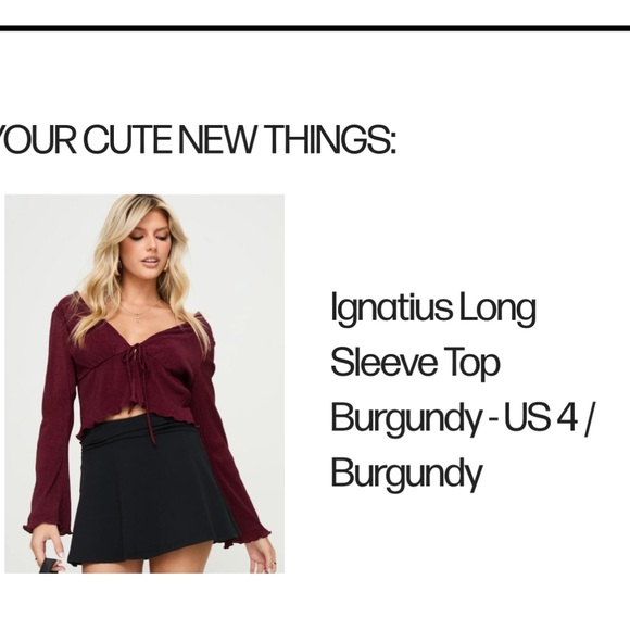 Princess Polly Tops - Princess Polly Deep Red Tie-Front Blouse